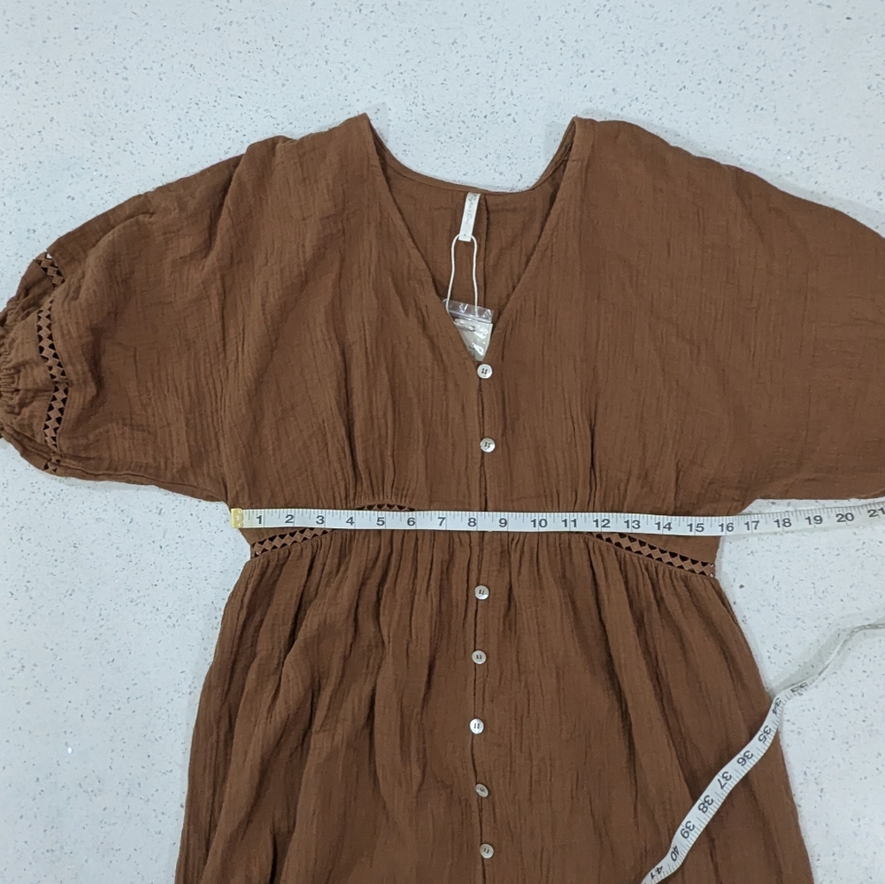 NWT Rylee + Cru Mandi Midi Dress in Brown - Picture 4 of 12